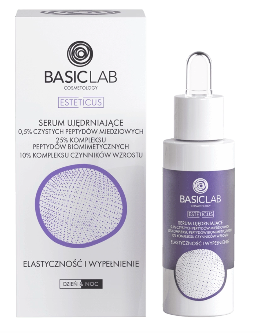 Basiclab Firming Serum with 0.5% Pure Copper Peptides, Elasticity and Filling 1 fl oz