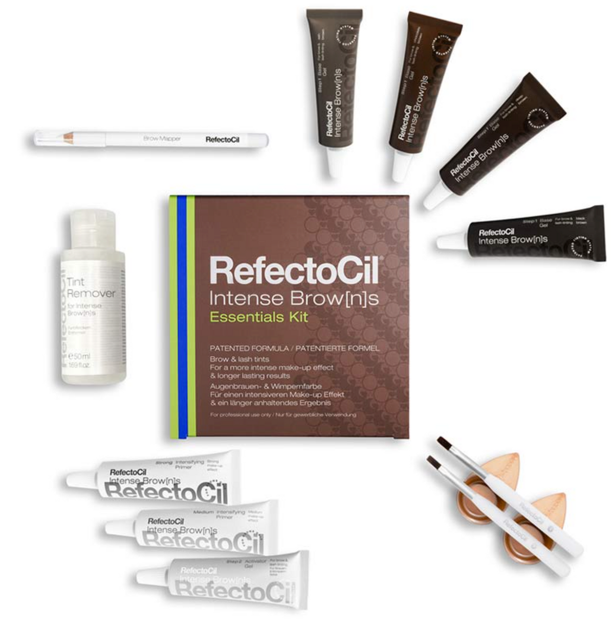 RefectoCil Intense Browns Essentials Kit – Complete Professional Brow & Lash Tinting System