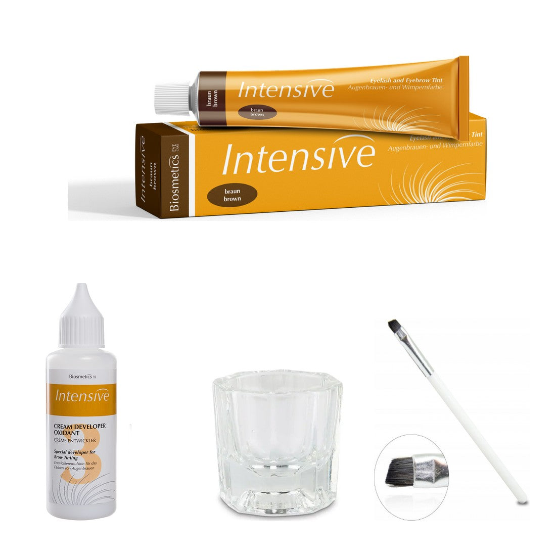 Biosmetics Intensive Tint Set: tint, Cream Developer 3%, glass dappen cup and applicator brush