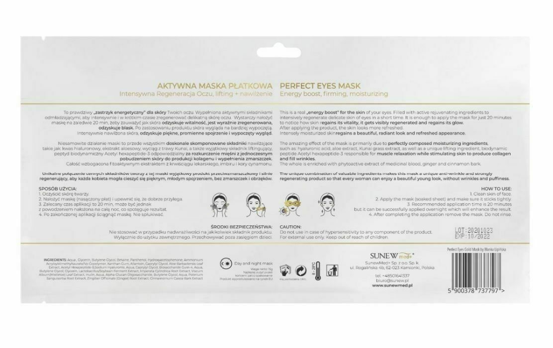Sunew Med+ Perfect Eyes Mask 2pcs