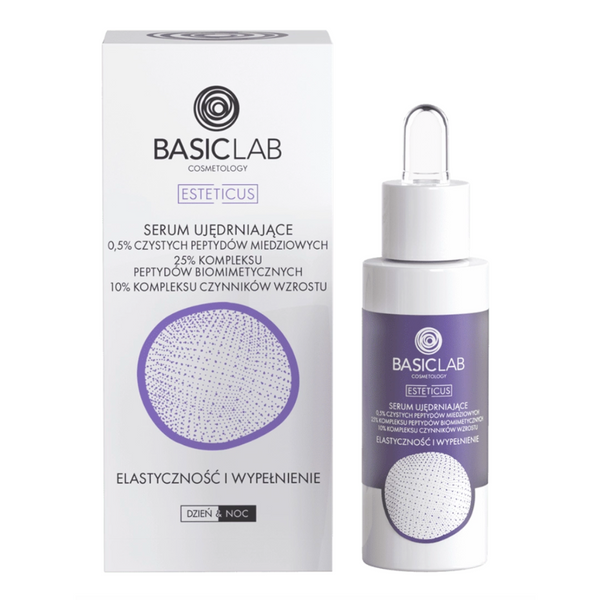 Basiclab Firming Serum with 0.5% Pure Copper Peptides, Elasticity and Filling 1 fl oz