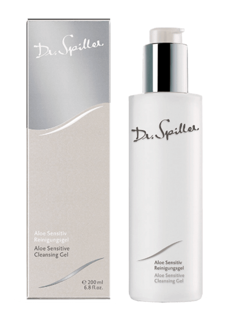 Dr. Spiller aloe sensitive cleansing gel bottle and packaging on a white background