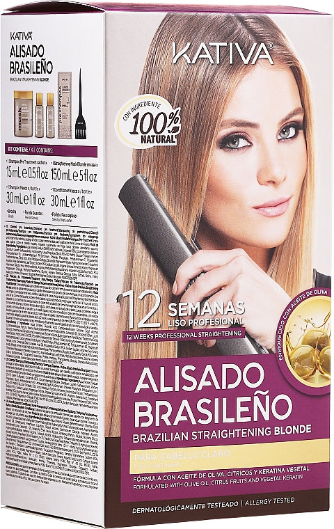 Kativa Blonde Brazilian Straightening Kit for Light Hair