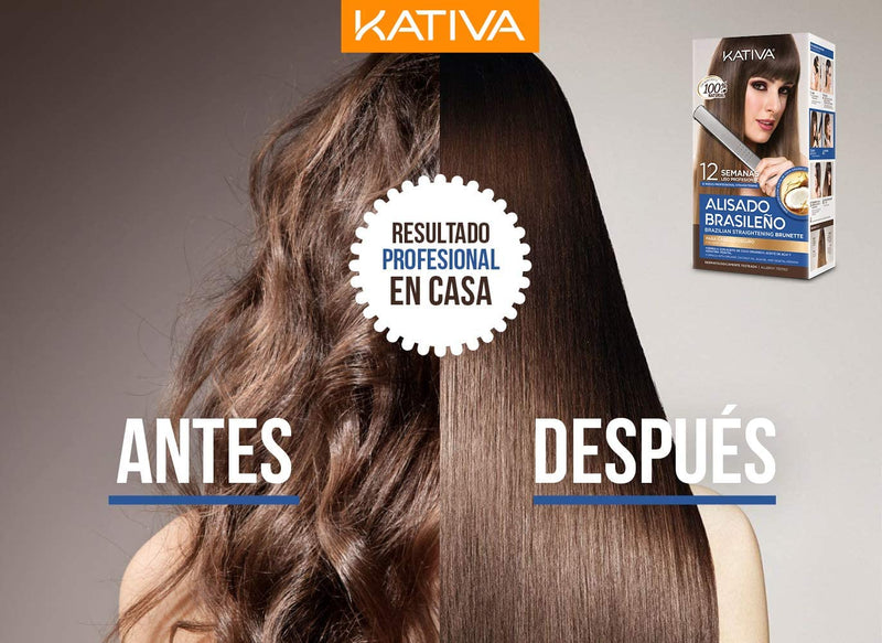 Kativa Brunette Brazilian Straightening Kit for Dark Hair